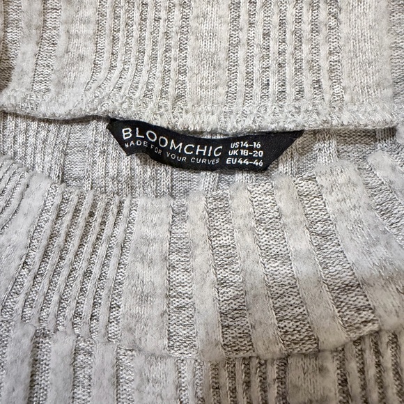 BloomChic Light Gray Ribbed Sweater - Picture 5 of 6